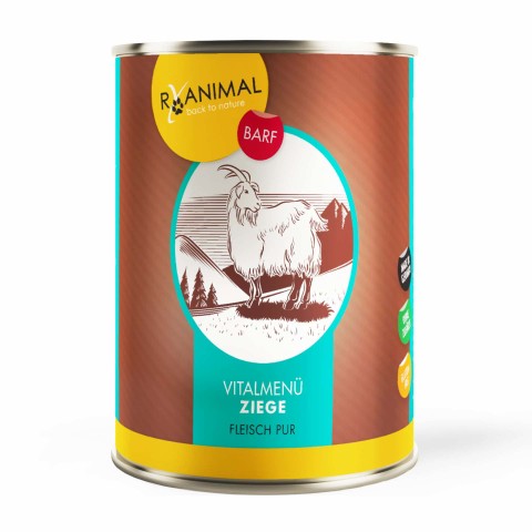 Cat Dog Accessories B.A.R.F. RyAnimal Pure Goat 400g 6 Piece -1- Anifit